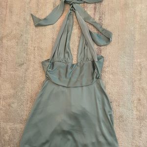 Halter Sage Green Mini Dress